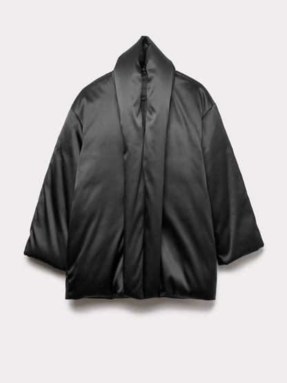 Smooth Satin High Neck Coat
