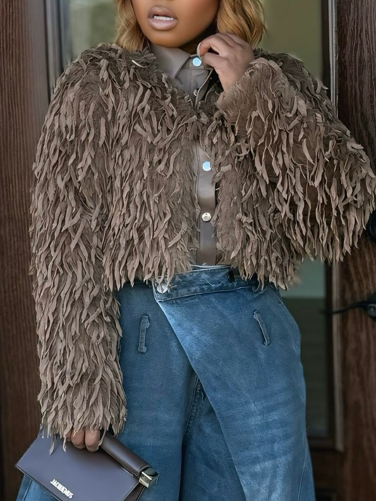 Cozy Luxe Furry Crop Jacket