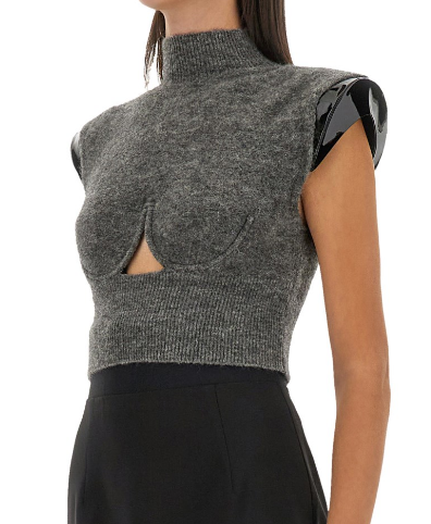 Faaaab Grey Knit Sweater Top