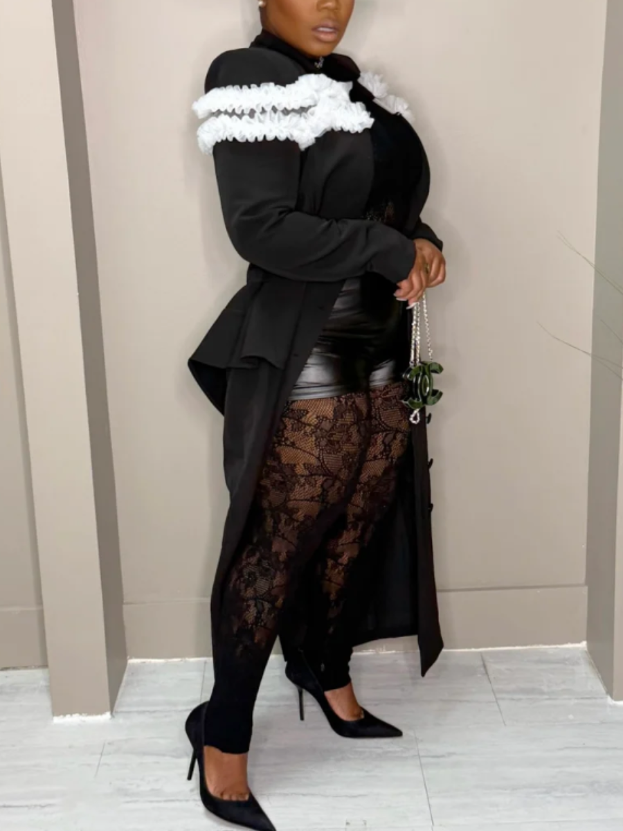 Double-Breasted Lace-Fit Jacket