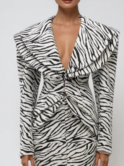 Zebra Deep V-Large Laps Coat